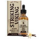 Striking Viking Beard Growth Oil with Biotin - 2 Fl Oz, Βανίλια - Πάχος, Conditioning Biotin Beard Oil Serum for Men with Argan & Jojoba - Ορός ανάπτυξης μαλλιών προσώπου για τους άνδρες