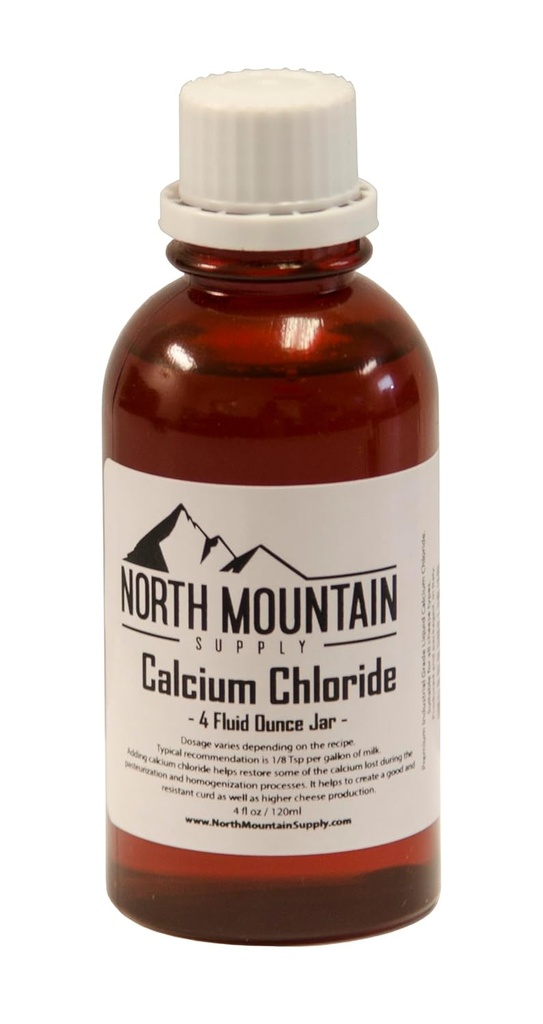 North Mountain Supply Liquid Calcium Chloride - Προσθήκη στο Παστεριωμένο Γάλα για την υψηλότερη παραγωγή τυριού - 4 ρευστές ουγγιά - Made in Italy!