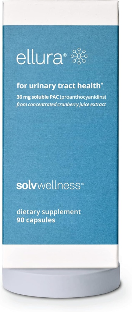 Solv Wellness Ellura Clinically Proven Cranberry Supplement: Πάρτε μπροστά από UTIs με 36mg του 100% Bioδιαθέσιμη PAC, 90 κάψουλες