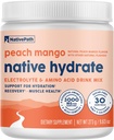 NativePath Native Hydrate, Zero Sugar, Ηλεκτρολυτές σκόνη με BCAAs, Ροδάκινο Mango Ενυδάτωση, Κέτο & Παλαιό Φιλικό, 30 Υπηρεσίες