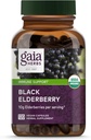 Gaia Herbs Black Elderberry - Καθημερινή ανοσοποίηση συμπλήρωμα υποστήριξης για την υποστήριξη της ευεξίας - με Black Elderberries & Acerola Φρούτα για Αντιοξειδωτική Υποστήριξη* - 120 κάψουλες Vegan (60-Day Supply)