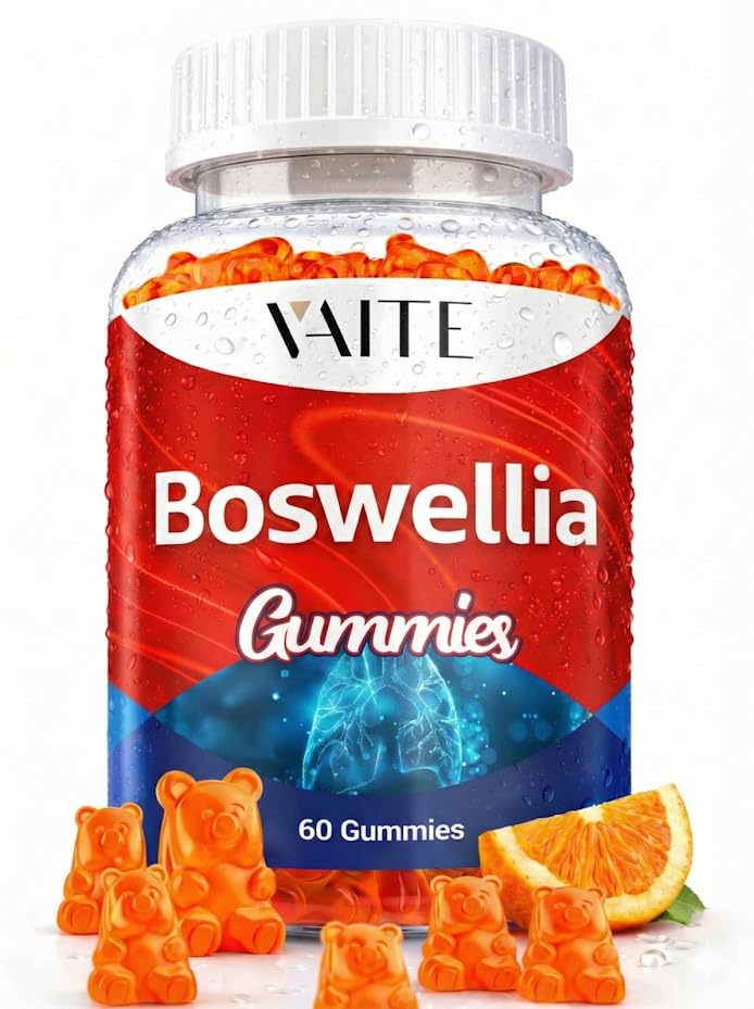 VAITE Boswellia Serrata Extract Gummies 1200mg – συμπλήρωμα κοινής υποστήριξης με ινδικό Φρανκιντσένιο, Boswellic Acid, και εκχύλισμα βοτανικής ρητίνης, χορτοφαγικά για γυναίκες και άνδρες, μη-GMO, χωρίς γλουτένη