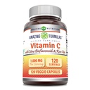 Amazing Formulas Vitamin C (Ascorbic Acid) 1000 Mg with Rose HIPS & Citrus Bioflavonoids | Veggie Capsules Supplement | Non-GMO | Gluten Free | Made in USA (120 Count)