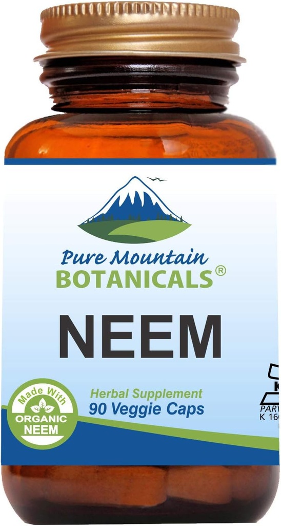 Κάψουλες Neem - 90 Kosher Vegan Caps με 500mg οργανικά φύλλα Neem