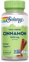 SOLARAY True Herbs Cinnamon Bark 1000mg - Συμπληρώματα κανέλας εδάφους - Βότανο Υποστήριξη για τη Συνολική Ευεξία - Μη ΓΤΟ Έργο Επαληθευμένο - Κάψουλες Vegan, 60-Day Εγγύηση - 30 Υπηρεσίες, 60 VegCaps