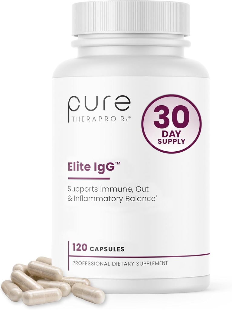 Pure Therapro Rx Elite IgG Immunoglobulin Supplement, 120 Caps - Υγεία & Ανοσολογική Υποστήριξη, 1100 mg IgG, IGA & IgM, Ηλιοθεραπεία Λεκιθίνη 
