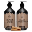 Striking Viking Beard Care Set (Σανδαλόξυλο) - Paraben & Sulfate Free Shampoo with Jojoba Oil - Deep Clean for All Beard Types (10oz Per Bottle)