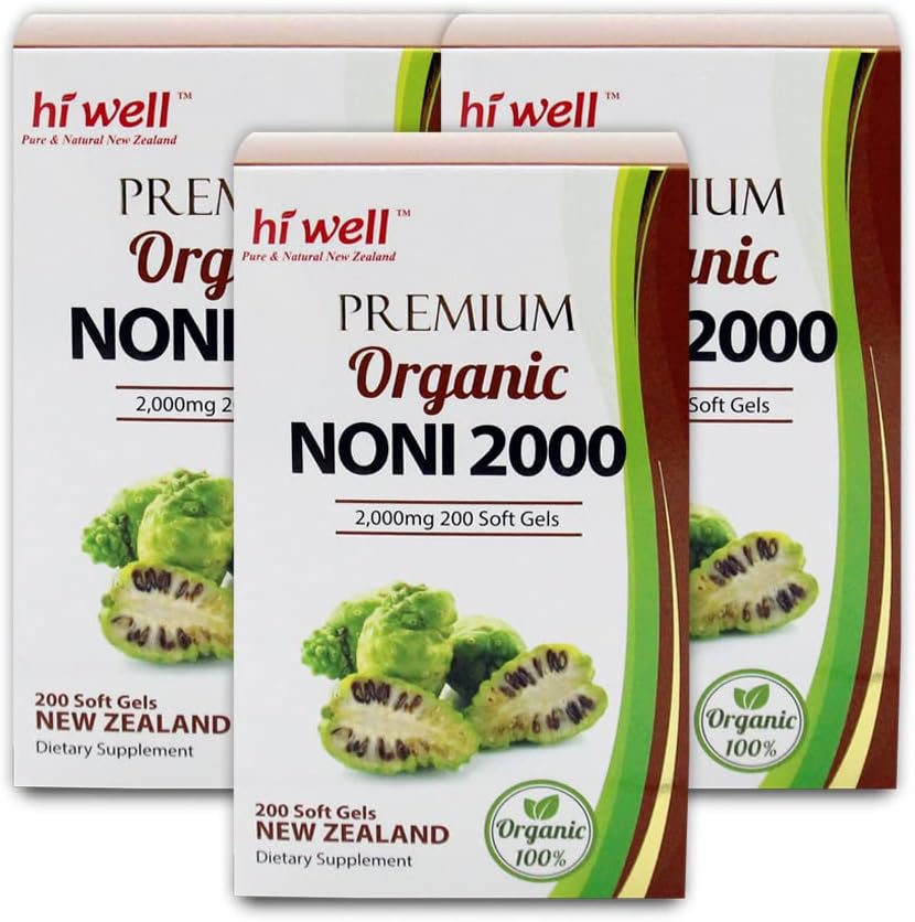(Συσκευασία των 3) Hi Well Premium Noni 2000 200 Softgels