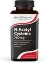 LifeSeasons Essentials N-Acetyl Cysteine (NAC) - Υποστηρίζει τον εγκέφαλο, το συκώτι, την καρδιά και την ανοσοποιητική λειτουργία - Συμπλήρωμα αποτοξίνωσης - Ενισχύει την ανοσία & την υγεία των νεφρών - 60 κάψουλες