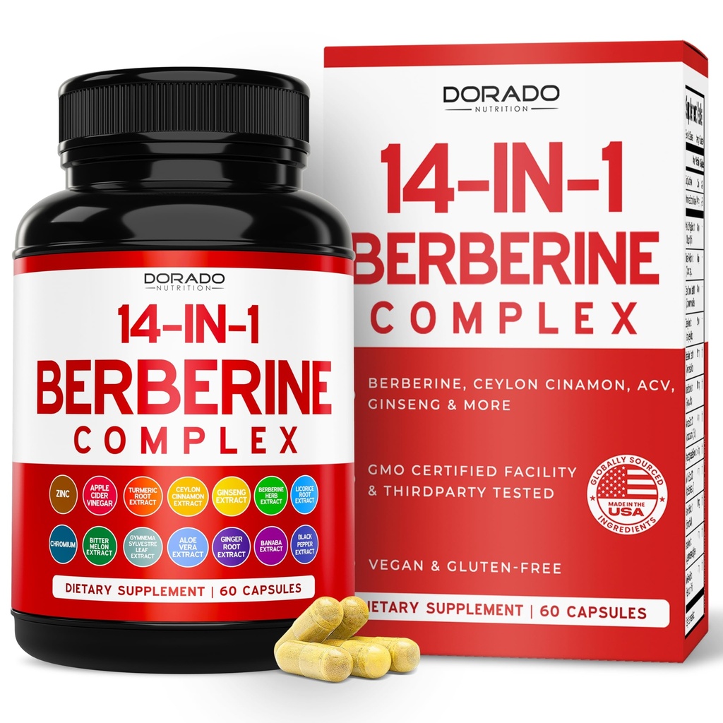 Συμπλήρωμα GLP-1 14 σε 1 Formula (GLP1 συμπλήρωμα με βερβερίνη, ACV, χρώμιο, κανέλα Κεϋλάνης, κουρκουμά & περισσότερα)