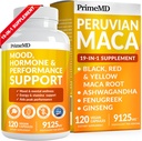 PrimeMD 19-σε-1 Περουβιανή κάψουλες ρίζας Maca - 9125 mg Ashwagandha Συμπληρώματα με Maca Fenugreek και Ginseng για Mood, Hormone & Performance Support (120 κάψουλες)