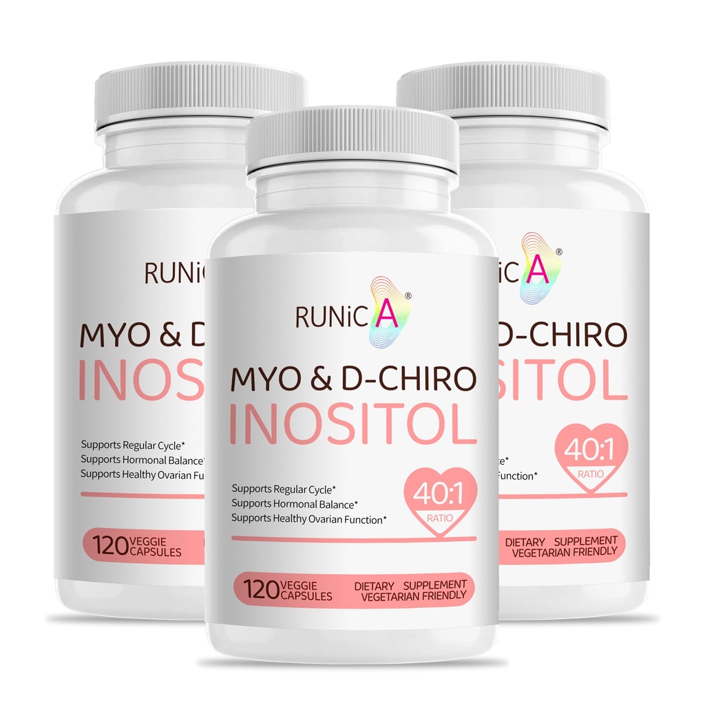 Myo-Inositol & D-Chiro Inositol (40:1 Ratio) - Total Fertility & Reproductive Support for Women - 360 Capsules, 90-Day Ultimate Supply
