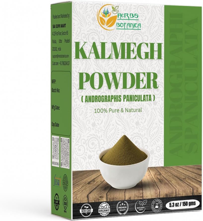 Βότανα Botanica Kalmegh Powder 100% Pure Androographis Paniculata (Green Chiretta Herb) για βοτανική χρήση – Finely Ground Androographis Powder 5.3 oz Pack