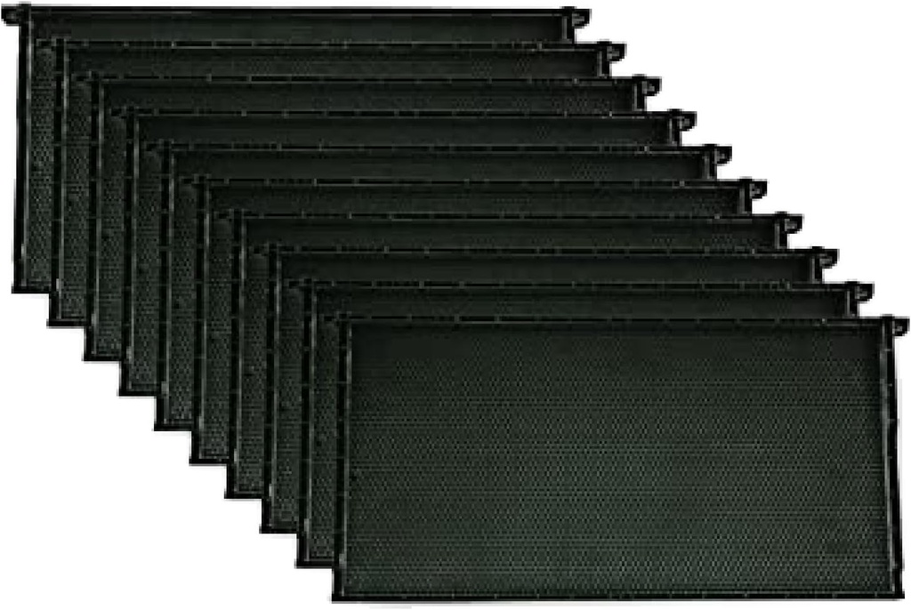Mann Lake Premium Beekeeping Frames, All-in-One Frame & Foundation, Φυσικό κερί μελισσών, Universal Fit, BPA & BPS Free, 9 1/8 Inches, Μαύρο, 10-πακέτο