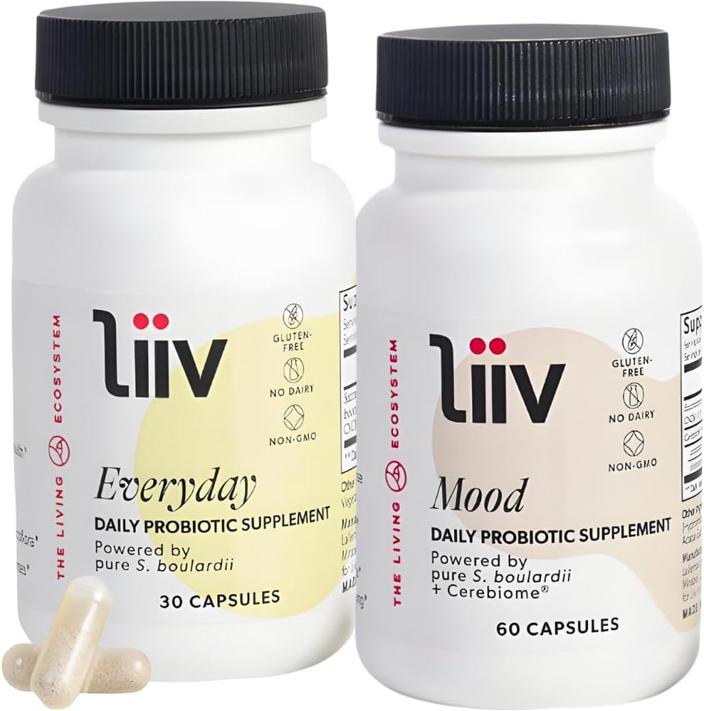 LiiV Mood ενίσχυση Probiotic & Premium Everyday Probiotic Bundle, Wellness ολόκληρου του σώματος, Digestive & ανοσοποιητική υποστήριξη