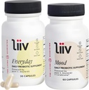 LiiV Mood ενίσχυση Probiotic & Premium Everyday Probiotic Bundle, Wellness ολόκληρου του σώματος, Digestive & ανοσοποιητική υποστήριξη