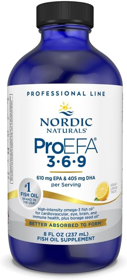 Σκανδιναβικά φυσικά ProEFA 3-6-9, Λεμόνι Γεύση - 8 oz - 1270 mg Ωμέγα-3 - EPA & DHA με Προστιθέμενη GLA - Υγιεινό δέρμα, Γνωστική, & Θετική Mood - Μη ΓΤΟ - 48 Υπηρεσίες
