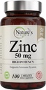 Zinc 50mg [High Potency] Συμπλήρωμα - Σύστημα Υποστήριξης Ανοσοποιητικού από Φυσικό Ψευδάργυρο (Oxide/Citrate) 100 Tablets, Made by Nature’s Potent.