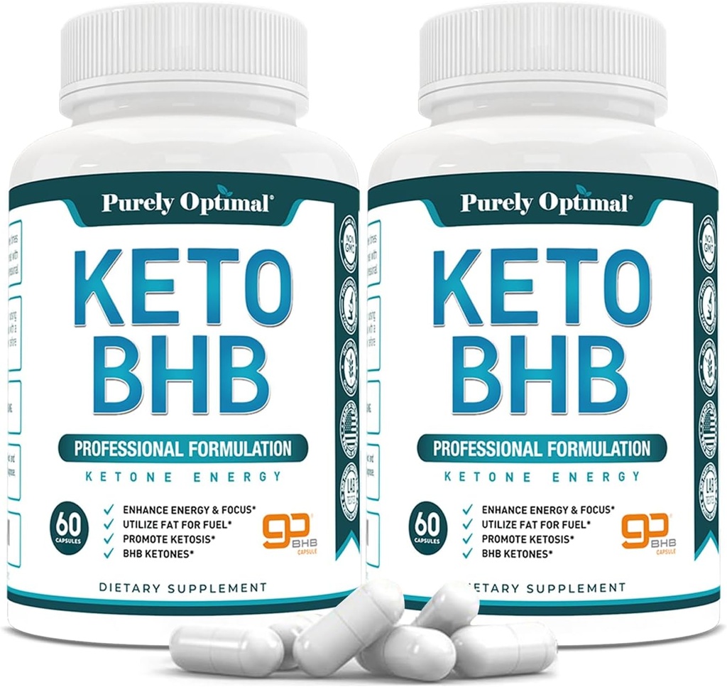 Αμιγώς Βέλτιστες κάψουλες Keto BHB – Εξωγενή Χάπια Κετόνης για την υποστήριξη της Κετόσης, Παρατεταμένη Ενέργεια, Εστίαση & Μεταβολισμός – για γυναίκες & άνδρες, 120 κάψουλες