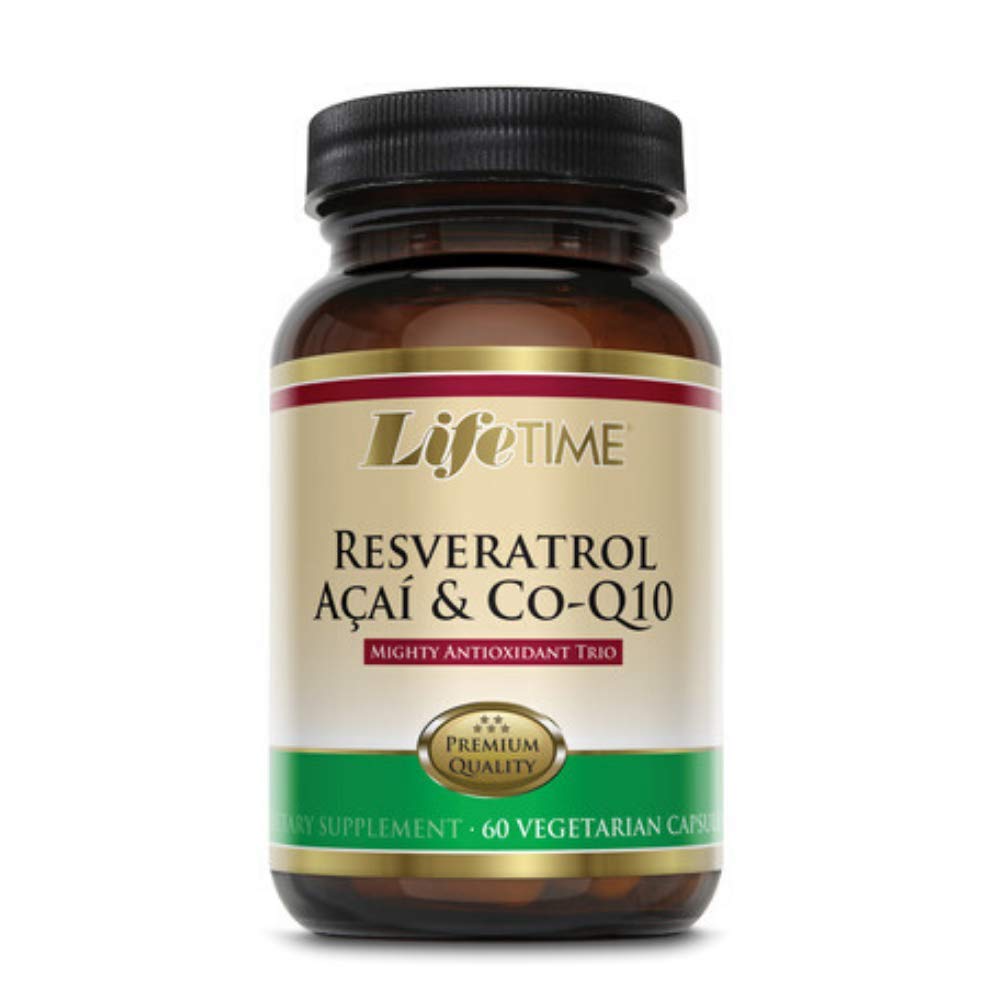 LIFETIME ρεσβερατρόλη, Acai & CoQ10, Veg Cap (Btl-Glass) 