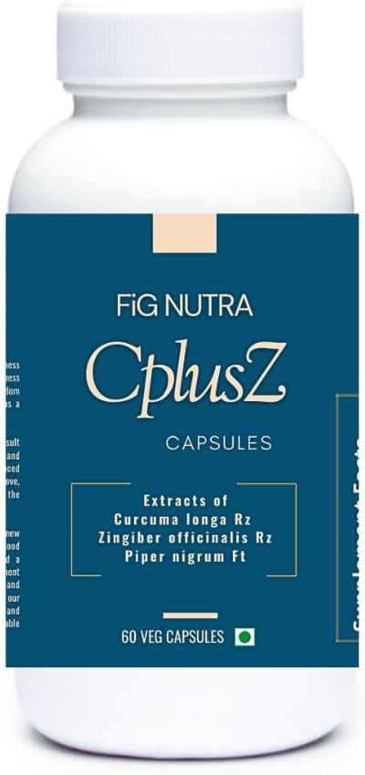 CPlusZ της FiG Nutra: Κουρκουμίνη υψηλής ισχύος με Black Pepper & Ginger Extracts – Ενισχυμένη Φόρμουλα για Κοινή & Μεταβολική και Αντιοξειδωτική Υποστήριξη – 60 Veg Caps