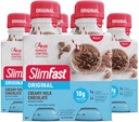 SlimFast Replacement Meal Shake, Original Creamy Milk Chocolate, 10g Ready to Drink Protein, 11 Fl. Oz Bottle, 4 Count (Pack of 3) (Packing May Vary)