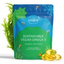 Calgee Vegan Omega 3-450mg DHA & EPA Λιπαρά Οξέα - Βιώσιμο Έλαιο Φυκιών - Φυτικό Λάδι Εναλλακτικό - Carragenan-Free Softgels (60 Ct)