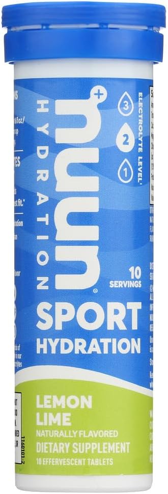 Nuun Ενεργό: Λεμόνι+Lime Electrolyte Ενισχυμένα δισκία ποτών(6- Συσκευασία των 10 δισκίων)6
