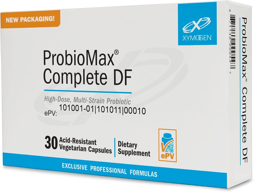 XYMOGEN ProbioMax Complete 45B - 45 Billion CFU Probiotic Supplement - Υψηλή Δόση, Χωρίς γαλακτοκομικά προβιοτικά με Lactobacillus acidophilus - Πρώην ProbioMax Complete DF (30 κάψουλες)