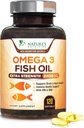 Ωμέγα 3 Fish Oil 2400 mg – Τριπλή δύναμη EPA & DHA λιπαρά οξέα για την καρδιά, τον εγκέφαλο και κοινή υποστήριξη – Wild-Caught, Burpless, συμπλήρωμα γεύσης λεμονιού – φυσικό, μη-GMO, χωρίς γλουτένη – 120 Softgels