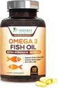 Omega 3 Fish Oil Supplements - 2400mg Fish Oil Per Serving - Triple Strength Omega-3 with EPA & DHA Fatty Acids - Natural Heart, Brain & Immune Support - Wild Caught, Bottled in USA - 120 Softgels