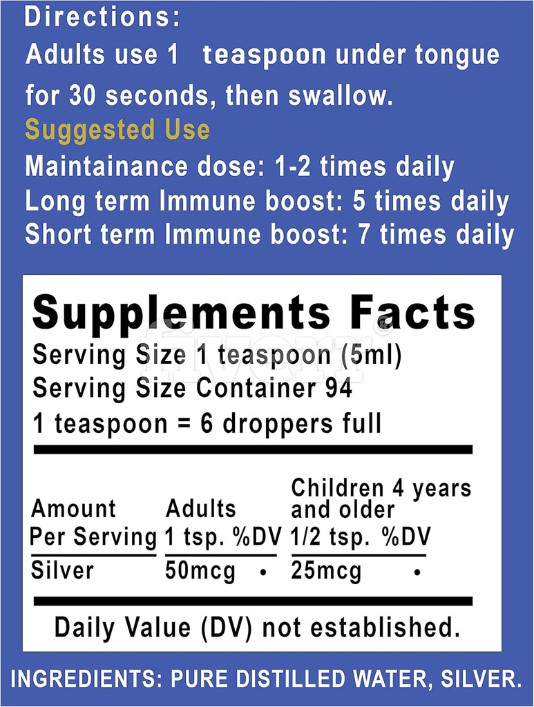 Κολλοειδές Ασημένιο Υγρό - 16 oz Γυάλινο Μπουκάλι από Silver Holisitcs