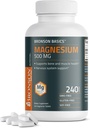 Bronson Magnesium 500 MG Supports Bone & Muscle Health & Nervous System Support - Non-GMO, 240 Vegetarian Tablets
