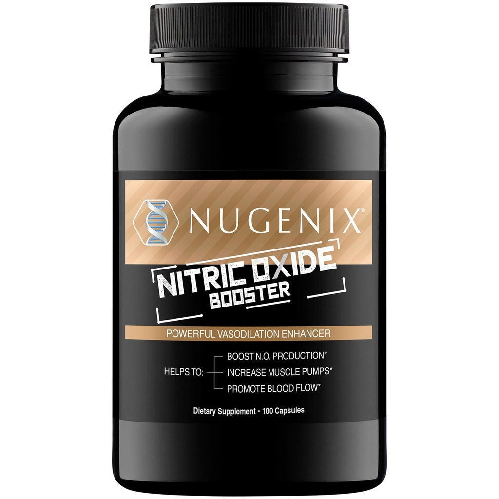 Nugenix Nitric Oxide Booster Supplement - Νιτρική ροή οξειδίων, L-αργινίνη, L-Citrulline, Pine Bark Extract - αγγειοδιασταλτικό - 100 κάψουλες