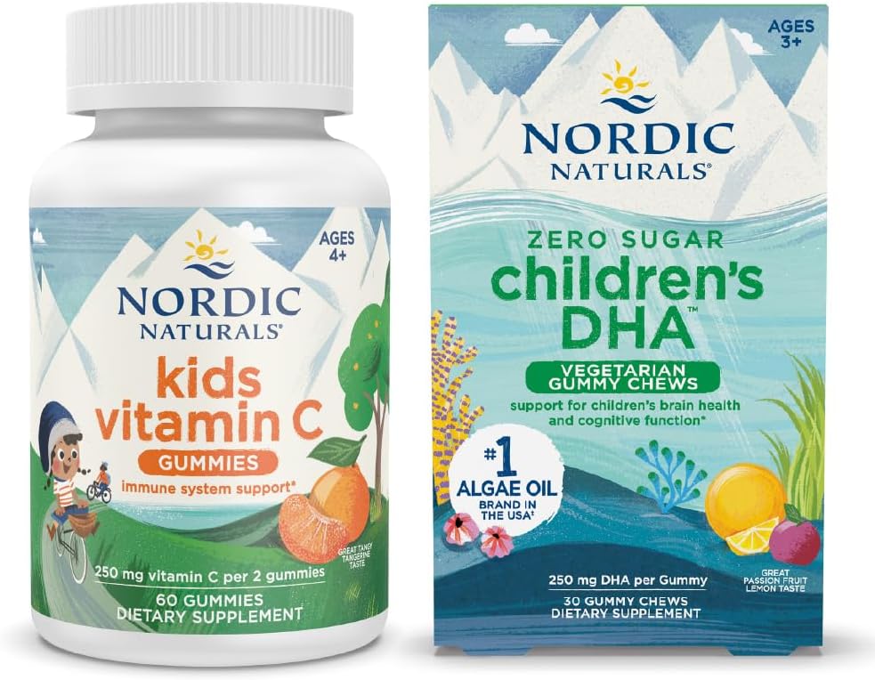 Σκανδιναβική Naturals Starter Pack - Παιδικό DHA Veg Gummy Chews and Kids Βιταμίνη C Gummies