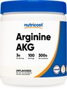 Nutricost Arginine AKG Powder 300 Grams (AAKG) - 3G Per Serving & 100 Servings - Pure Arginine Alpha Ketoglutarate
