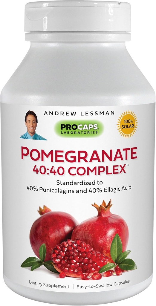 ANDREW LESSMAN Ρόδι 40-40 Complex 360 Κάψουλες - All-Φυσικό, High-Potency Extract για να προστατεύσει το σώμα σας από δωρεάν ριζικές ζημιές. Χωρίς ζάχαρη, θερμίδες, γλυκαντικό, συντηρητικά. Χωρίς πρόσθετα