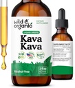Άγρια & Βιολογικά Κάβα Κάβα Βάμμα 400 mg - Συμπλήρωμα Υποστήριξης Mood - Calming Root Extract Liquid Drops - 2-Month Supply - Vegan, Sugar & Alcohol-Free Drops - 2 fl oz