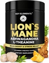 Εκχύλισμα υψηλής αντοχής Organic Lion's Mane Mushroom Gummies με Ashwagandha & L-Theanine - Potent Lion's Mane Brain Συμπληρώματα μνήμης & χαλάρωσης - Mushroom Gummies for Focus