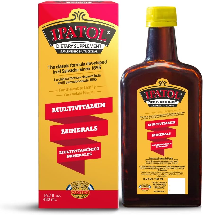 Συμπλήρωμα πολυβιταμίνης, από το 1895. Βιταμίνη Α, Δ, Ασβέστιο, Σίδηρος, Μαγγάνιο, Νάτριο, Κάλιο. Suplemento multivitaminico, Desde 1895. Βιταμίνη A, D, Calcio, Hierro, Etc. Ελ Σαλβαδόρ