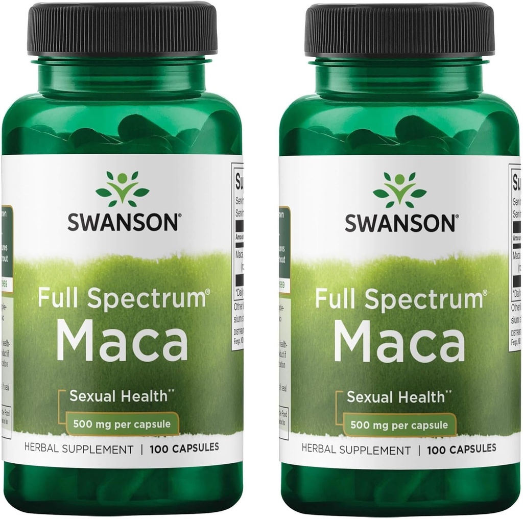 Swanson Maca 500 Milligrams 100 Καψάκια (2 Συσκευασία)