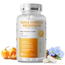 Triple Magnesium Complex - Μαγνήσιο Glycinate, Taurate & Malate συμπλήρωμα με Omega3, Ashwagandha, GABA για τον ύπνο, την καρδιά του εγκεφάλου και τους μυς Υποστήριξη - Υψηλή απορρόφηση και απαλή, Vegan, 120 κάψουλες