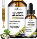 Υγρά bitters, bitters Soursop για ανοσοκατασταλτικά, αντιοξειδωτικά, Digestive, Graviola Fruit and Leaf Extract Drop, εκχύλισμα βοτάνων με βιταμίνη για υποστήριξη & αναγέννηση κυττάρων, ημερήσιο συμπλήρωμα, 2 OZ FL