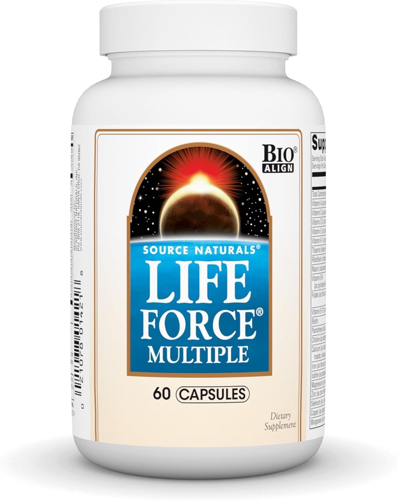 Source Naturals Life Force Πολλαπλές Ημερήσιες Πολυβιταμίνες Υψηλής Ικανότητας Ουσιώδεις Βιταμίνες, Ορυκτά, Αντιοξειδωτικά & Θρεπτικά - Ενέργεια & Ανοσοποιητική Ενίσχυση* - 60 Κάψουλες