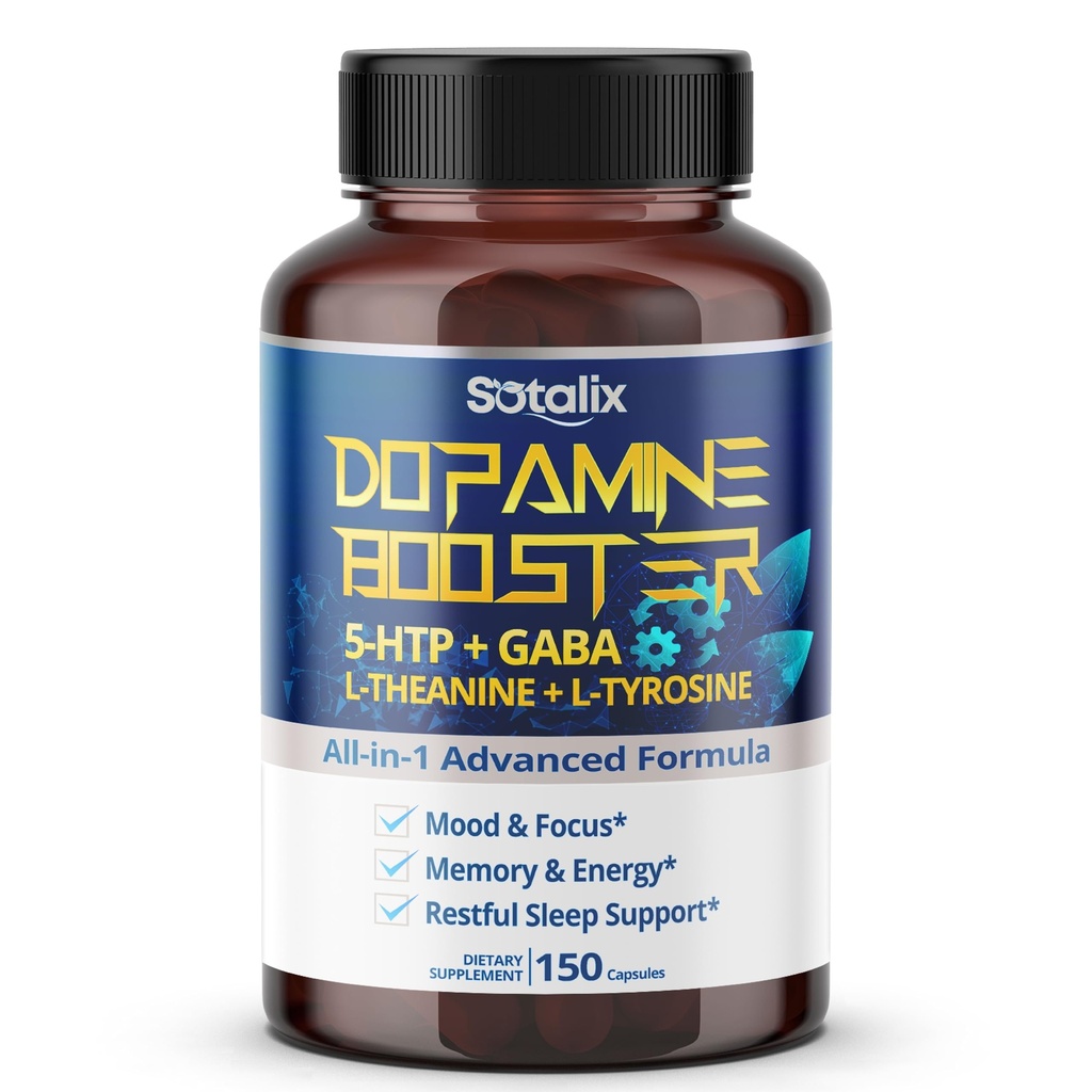 5-HTP + GABA με L-Θεανίνη + L-Τυροσίνη - Mood & Focus, Memory & Energy, Restful Sleep Support - USA Made & Tested (Προμήθεια 150 ημερών (Pack of 1))