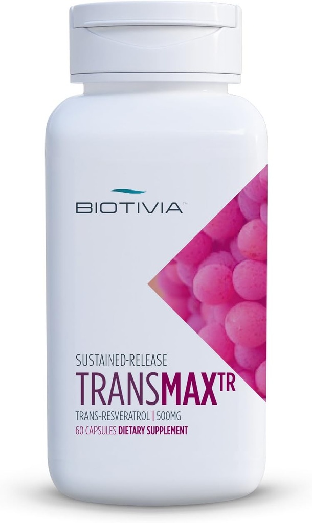 Transmax Time Release. 500mg Trans-ρεσβερατρόλη + Πολυδατίνη για περισσότερη βιο-διαθεσιμότητα. Υψηλή ισχύς. 100% χορτοφάγοι. Premium προϊόν ρεσβερατρόλης. Επιλογή γιατρού. 60 δισκία.