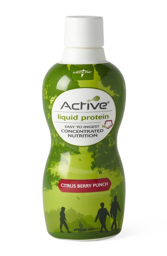 Ενεργή πρωτεΐνη Medline Liquid Protein, Citrus Berry Punch, 30- oz, 15- g πρωτεΐνη (πακέτο των 4)
