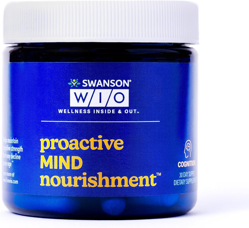Swanson WIOTM Proactive Mind NourishmentTM Βότανα, Εγκεφαλική Υγεία, Καλύτερη Μνήμη, NeuroFactor® + Sharp-PS®, Β Βιταμίνες, Χωρίς Γλουτένη, Vegan, Ψυχική Ευεξία, 30 κάψουλες λαχανικών (30-Day Supply)