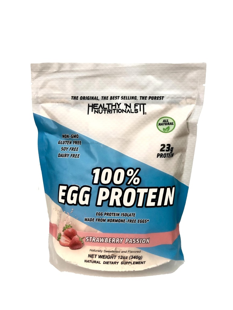 Healthy 'N ταιριάζει 100 τοις εκατό πρωτεΐνη αυγών, Πάθος φράουλα, 12 ουγγιά