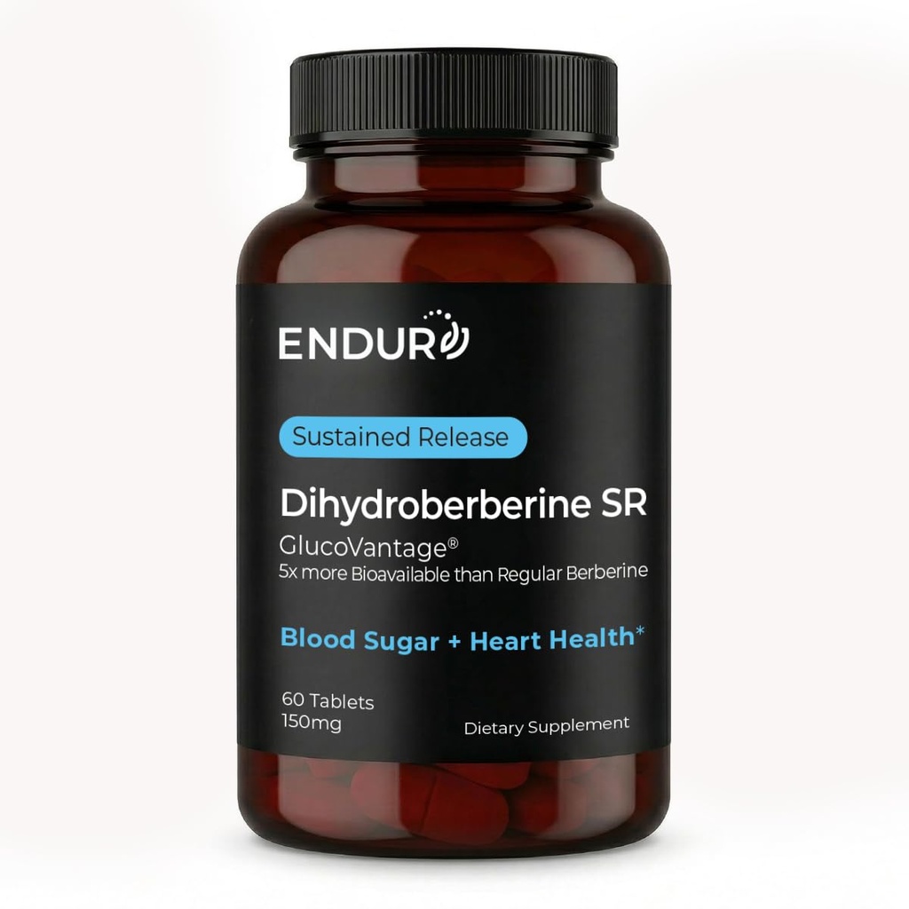 Endur Dihydroberberine SR, Υποστηρίζει τη ζάχαρη αίματος υγεία & Μεταβολισμός, Μεγάλη για τη διαχείριση βάρους Υποστήριξη, Χωρίς γλουτένη, 150mg (60 δισκία)